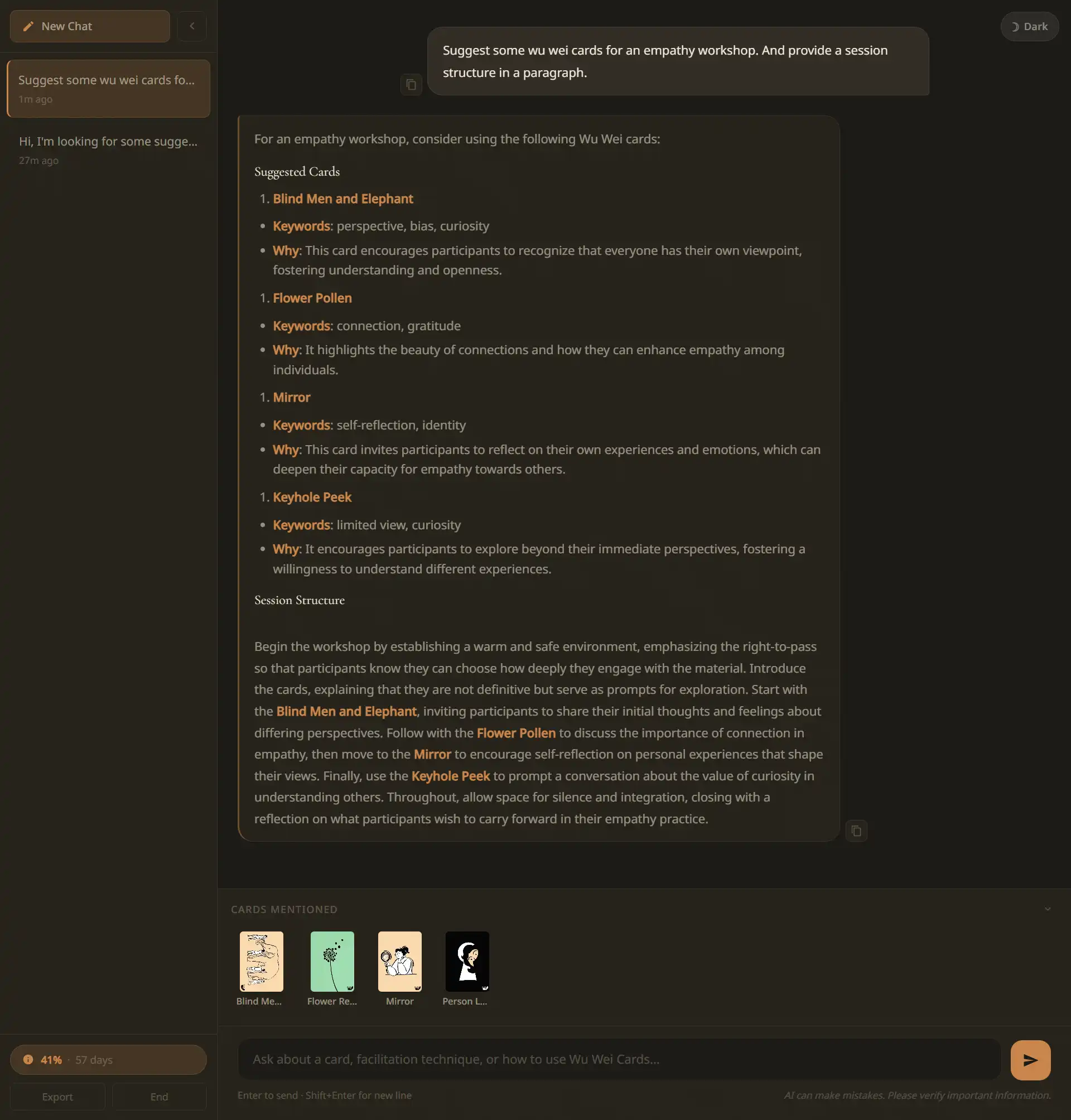Wu Wei Planner Interface